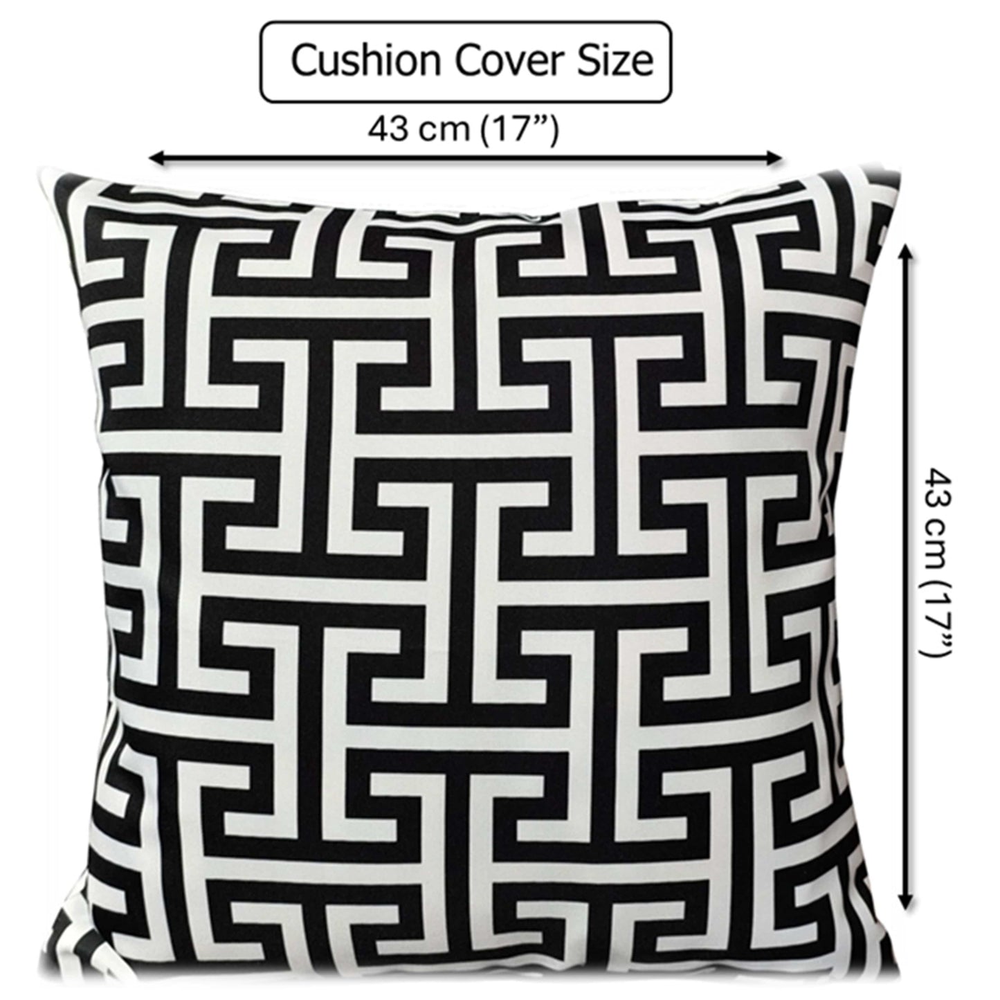 Waterproof Breathable Milano Black Hollowfibre Filled Cushions 43x43cm for Outdoor Garden Bench Sofa or Indoor Use by OLIVIA ROCCO - White Bear Furnishings