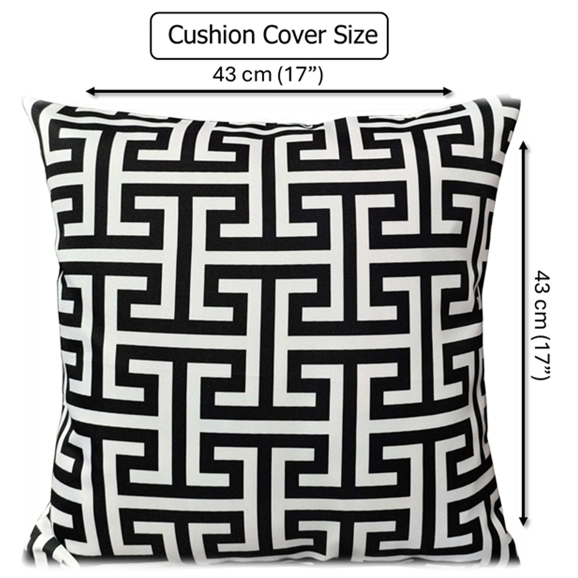 Waterproof Breathable Milano Black Hollowfibre Filled Cushions 43x43cm for Outdoor Garden Bench Sofa or Indoor Use by OLIVIA ROCCO - White Bear Furnishings