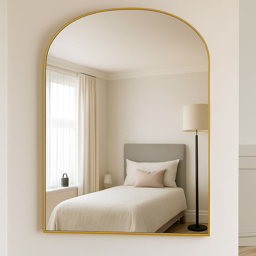 Yoko - Gold Metal Gentle Arch Mirror - 120cm x 95cm - White Bear Furnishings