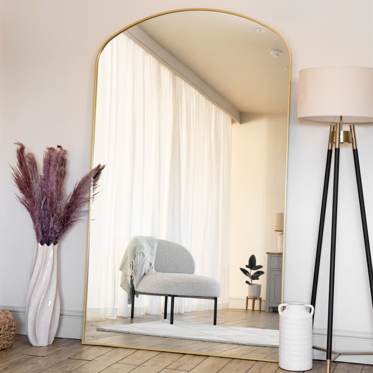 Yoko - Gold Metal Gentle Arch Mirror - 200cm x 120cm - White Bear Furnishings