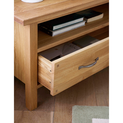 Laura Ashley Miton 1 Drawer Corner TV Unit in Oak Wood - 3345130