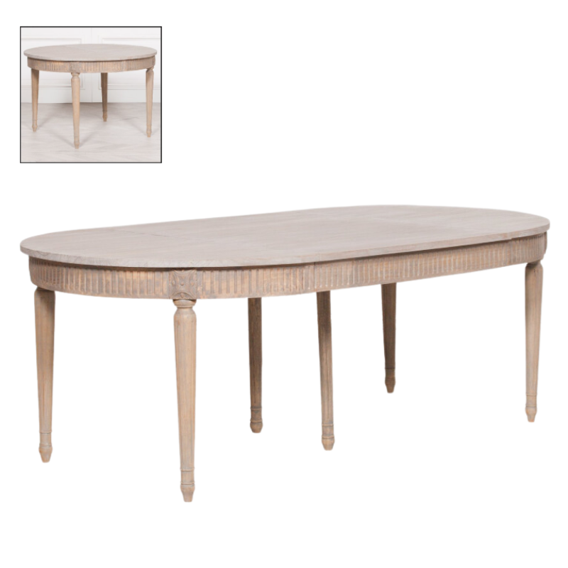 Maison Reproductions Rustic Wooden Extendable 117cm Dining Table - WFA60