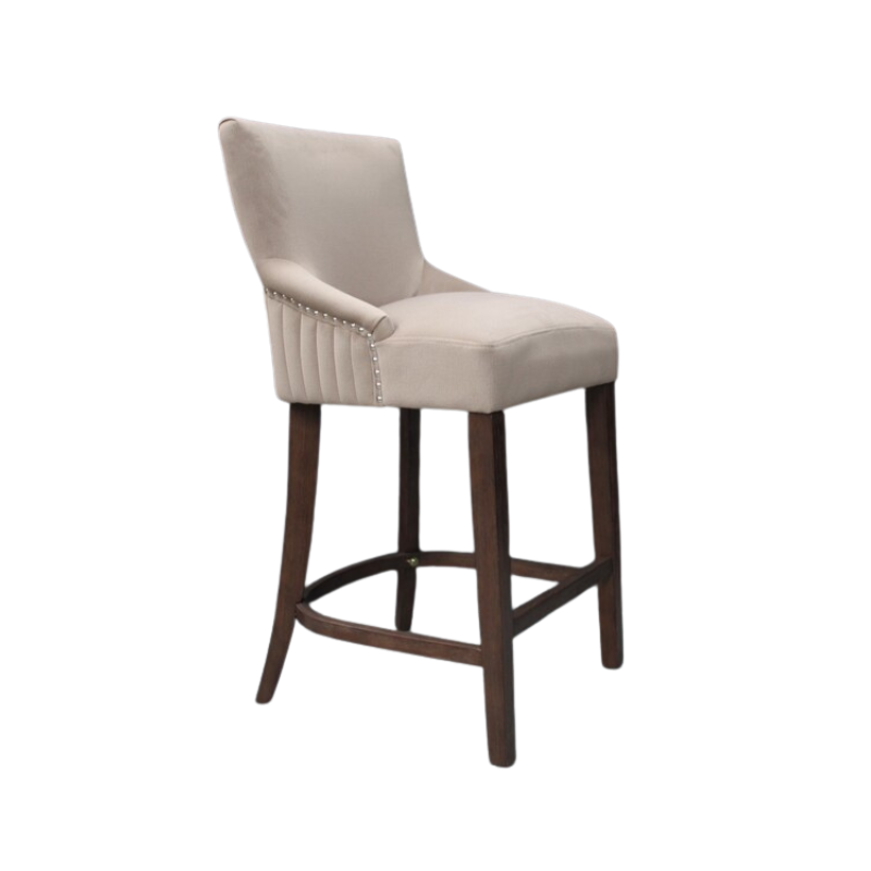[Set of 2] Ancient Mariner Scott Bar Stools In Velvet Hazelnut - VLA306 - White Bear Furnishings