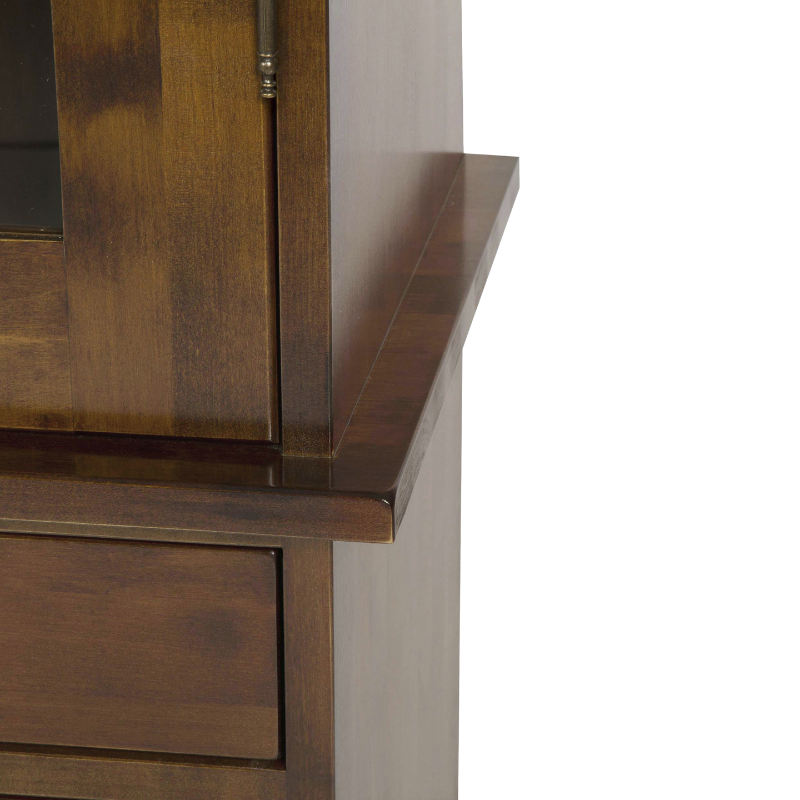 Close-up of a wooden cabinet with a focus on the joinery.