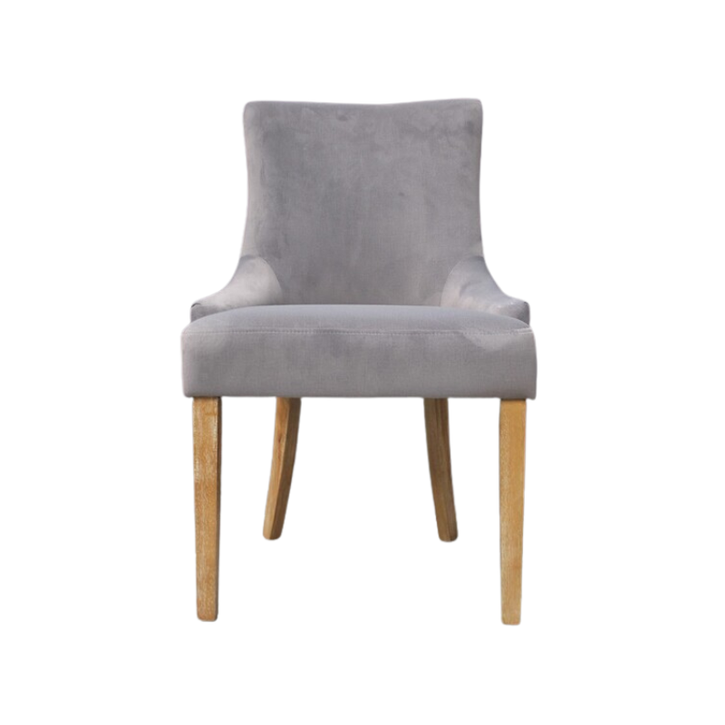 [Set of 2] Ancient Mariner Scott Velvet Dark Grey Dining Chairs - VLA301