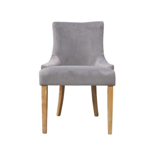 [Set of 2] Ancient Mariner Scott Velvet Dark Grey Dining Chairs - VLA301