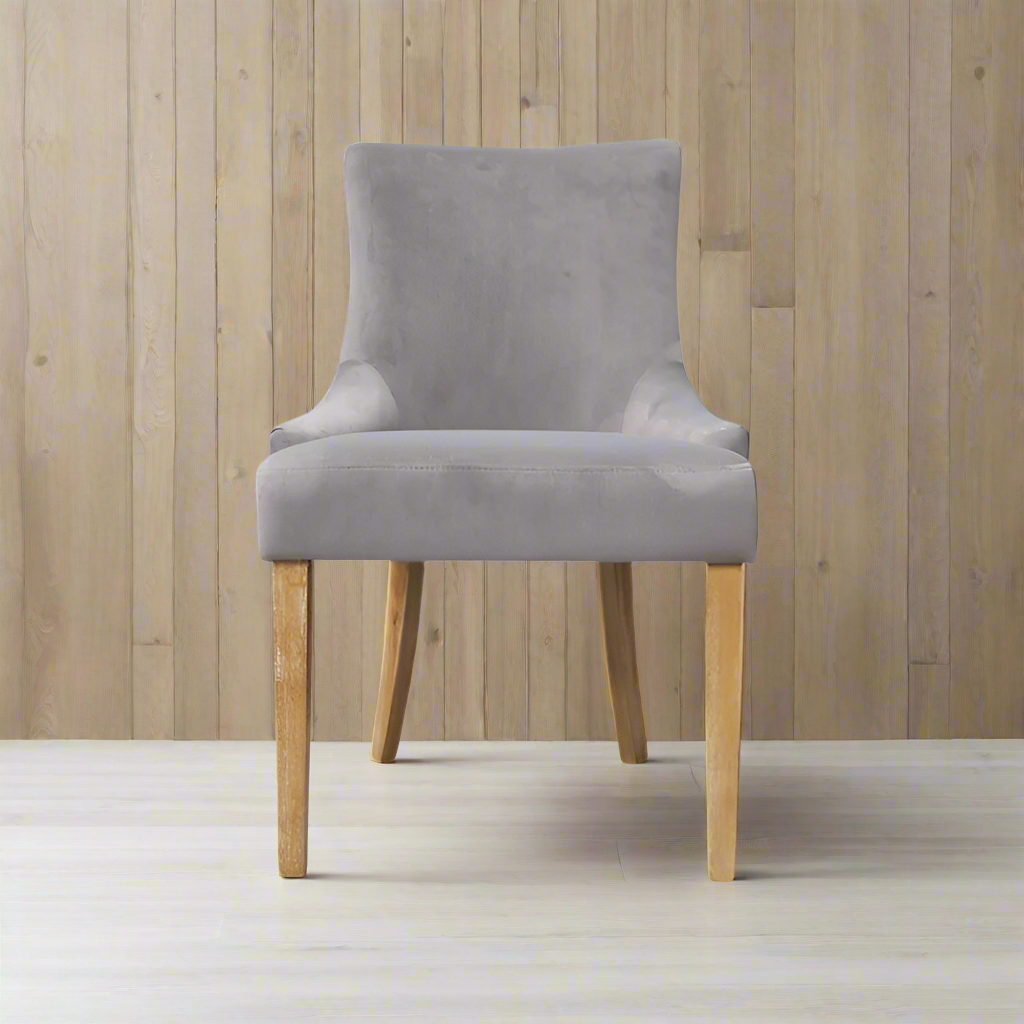 [Set of 2] Ancient Mariner Scott Velvet Dark Grey Dining Chairs - VLA301