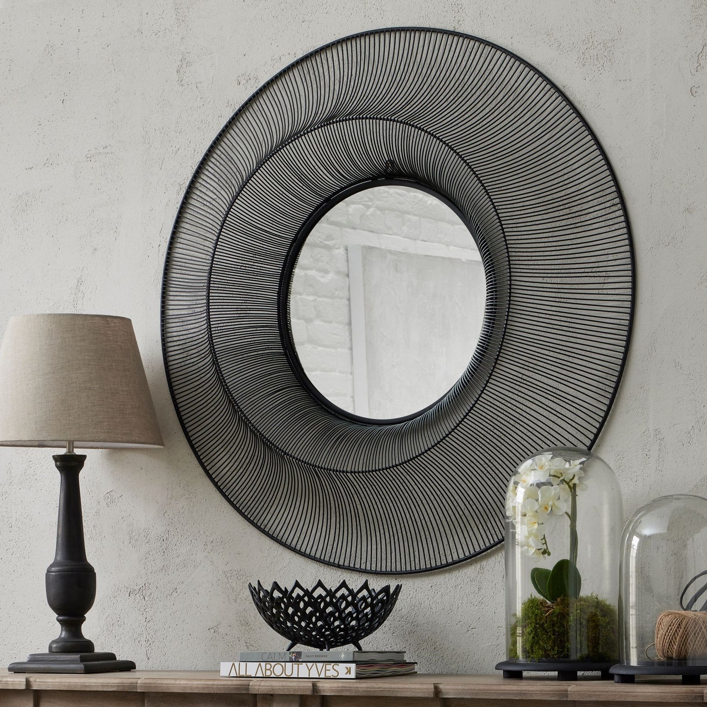 Large Handcrafted Chico Black Wire Mirror - 22715