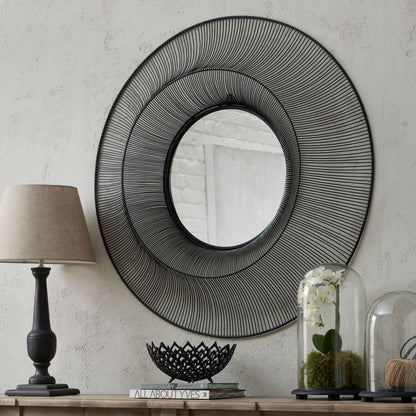 Large Handcrafted Chico Black Wire Mirror - 22715