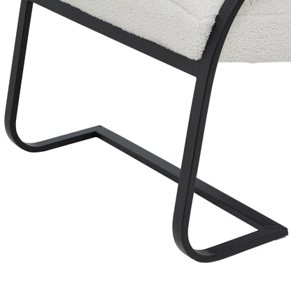Ergonomic Bouclé Ribbed Ark Armchair - 23084