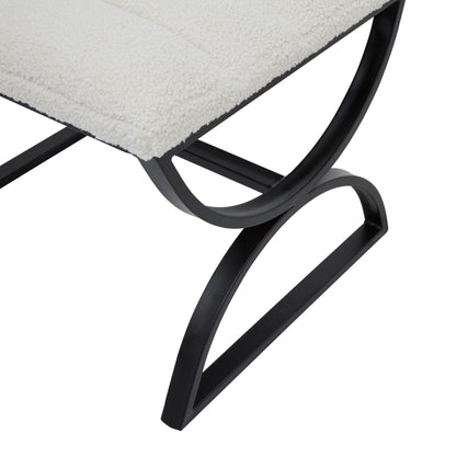 Ark Ribbed Bouclé Footstool Ottoman - 23085