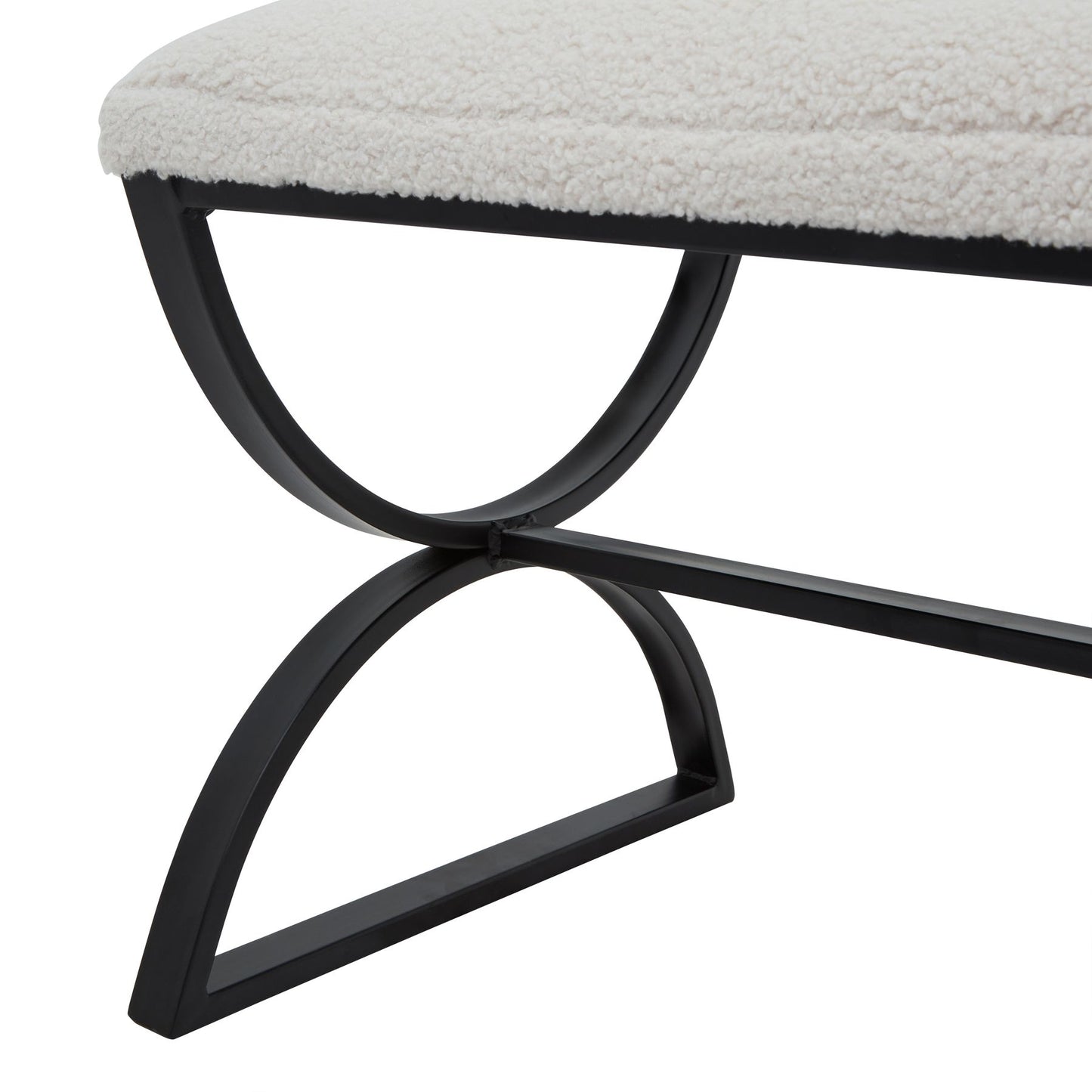 Ark Ribbed Bouclé Footstool Ottoman - 23085
