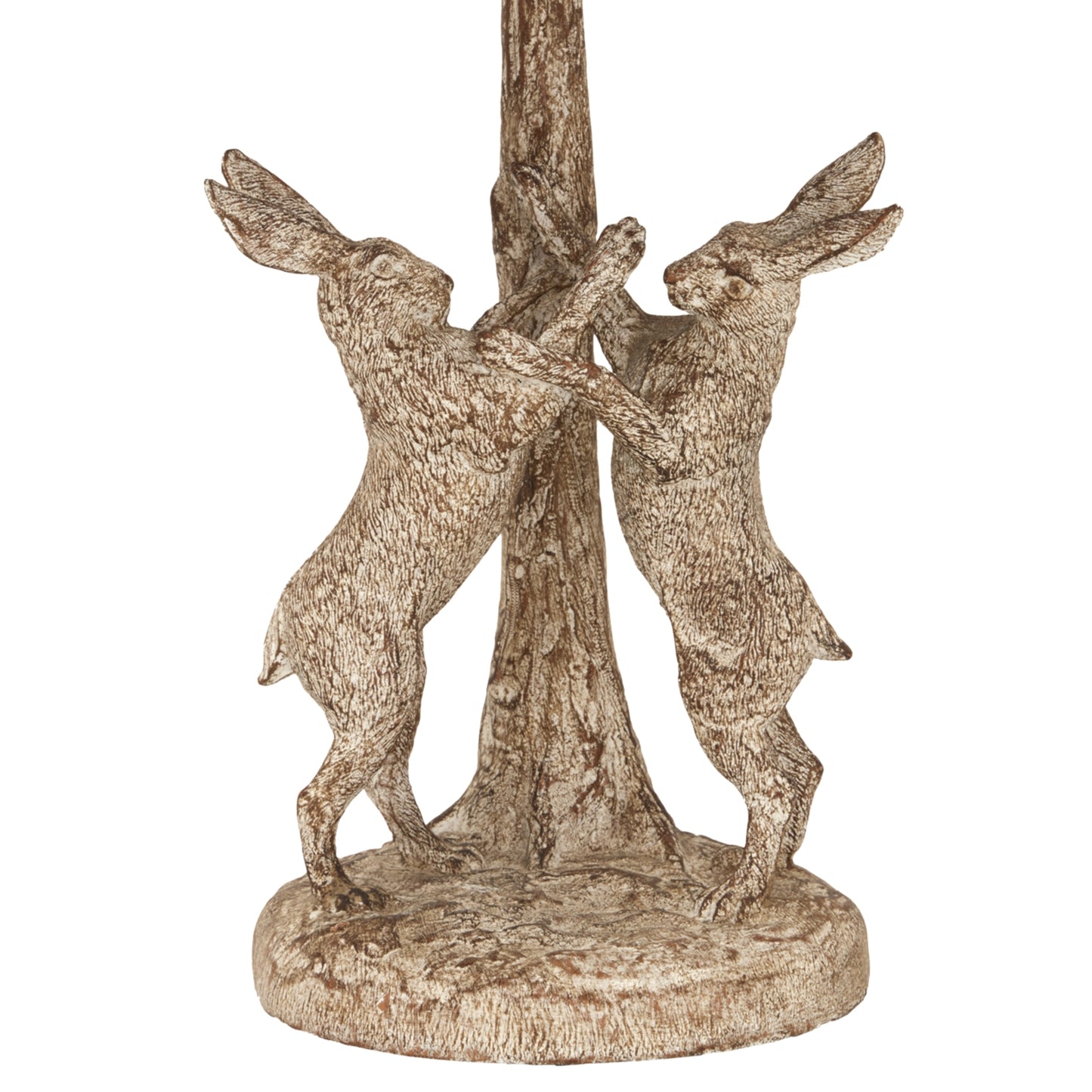 Handcrafted Stonewashed Marching Hares Lamp With Linen Shade - 24005
