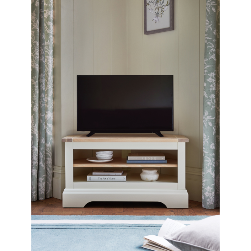 Laura Ashley Dorset Corner TV Unit	in White - 3691956 - White Bear Furnishings