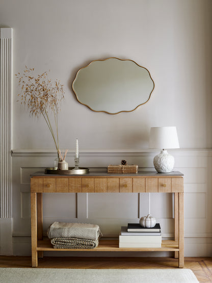 Laura Ashley Braystone Washed Oak 2 Drawer Console Table - 3251006