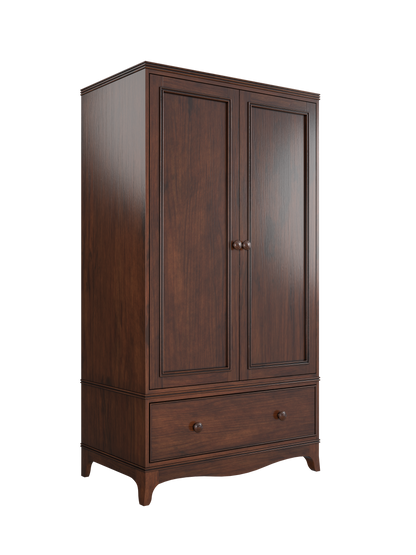 Laura Ashley Broughton 2 Door 1 Drawer Dark Wardrobe - 3506328 - White Bear Furnishings