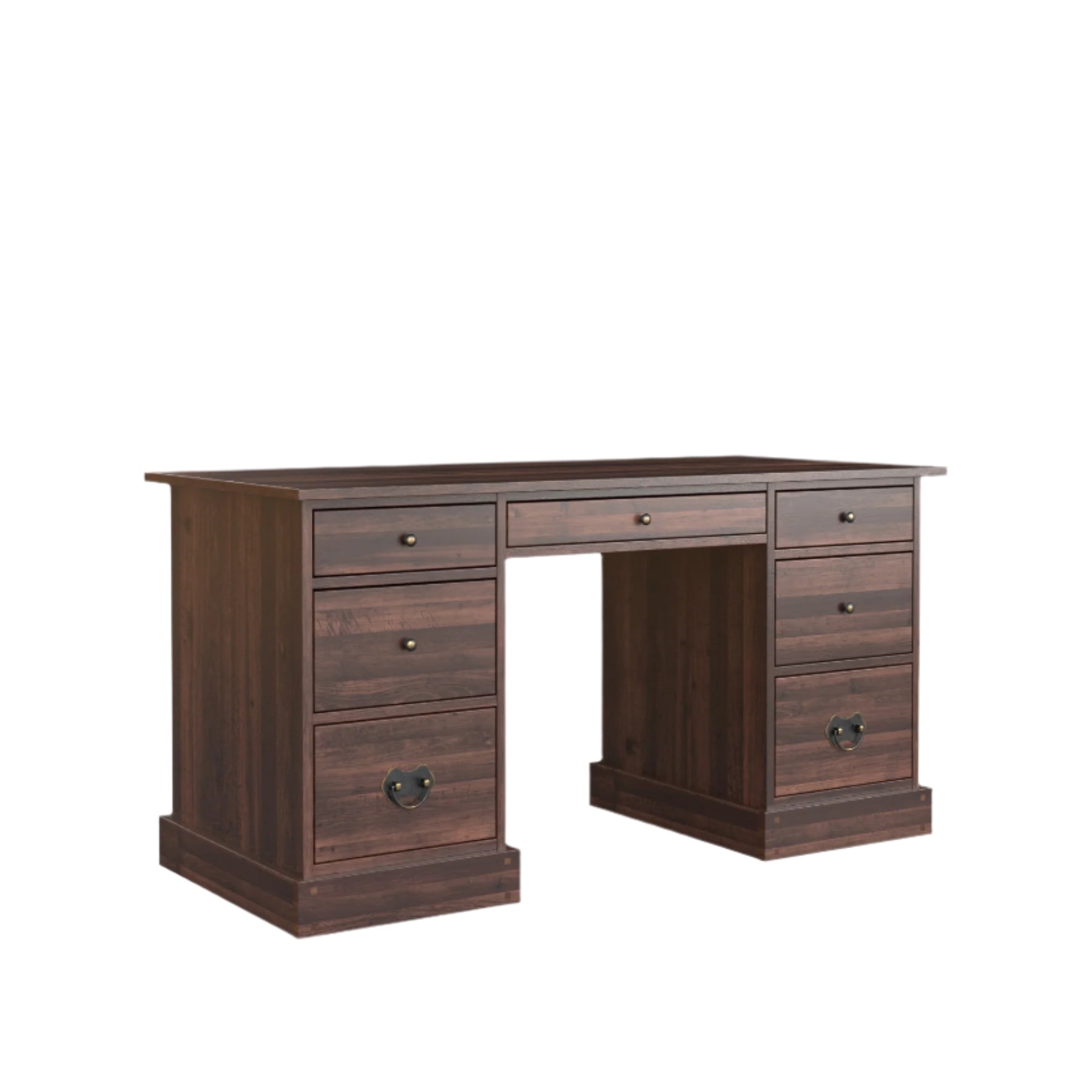 Laura Ashley Garrat 7 Drawer Desk in Dark Chestnut - 3467368 - White Bear Furnishings