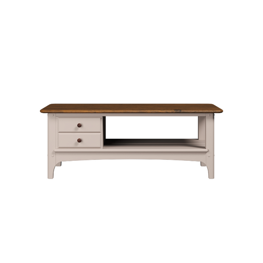 Hapton 2 Drawer Coffee Table in Soft Truffle & Dark Chestnut - 3311005