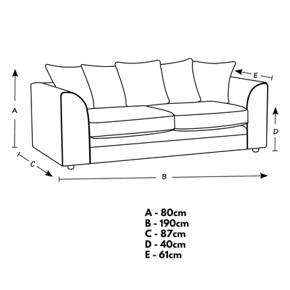 Chenille 3 Seater Sofa