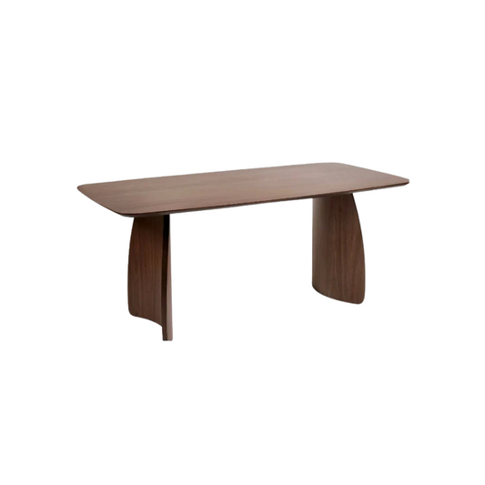 Fishe & Lilly Walnut Dining Table with Curved Legs