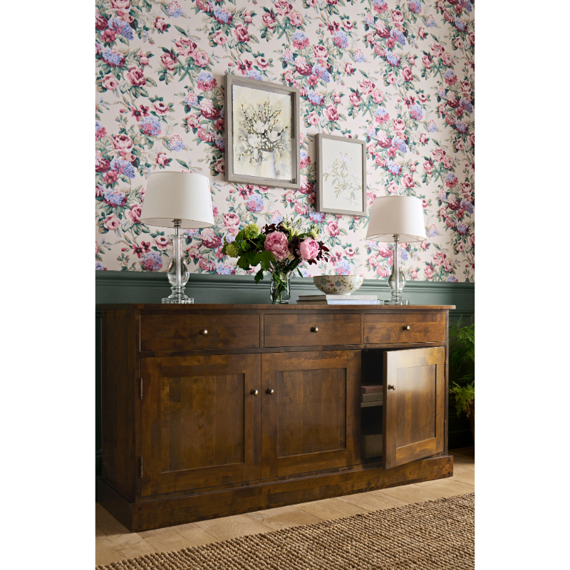 Laura Ashley Garrat 3 Door 3 Drawer Sideboard in Dark Chestnut - 3458572 - White Bear Furnishings