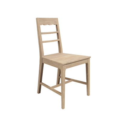 A Laura Ashley Washed Oak dining chair with a slatted backrest and seat, displayed against a white background.