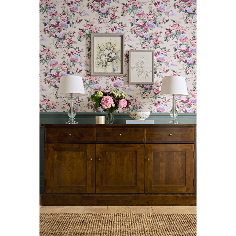 Laura Ashley Garrat 3 Door 3 Drawer Sideboard in Dark Chestnut - 3458572 - White Bear Furnishings