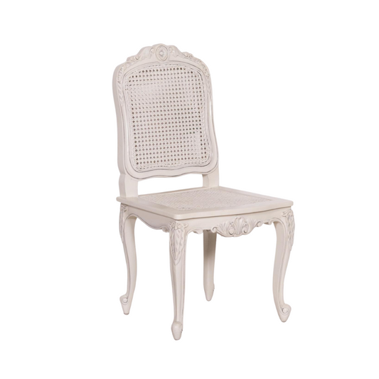 [Set of 2] Maison Reproductions Off White Rattan Dining Chairs / Bedroom Chairs - MWF28