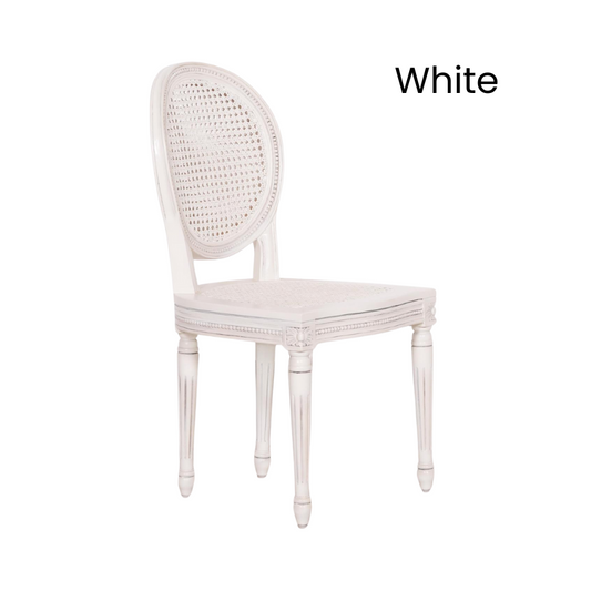 [Set of 2] Maison Reproductions White Chateau Dining Chairs - MWF035