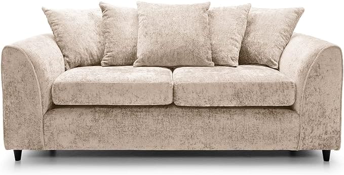 Chenille 3 Seater Sofa - White Bear Furnishings