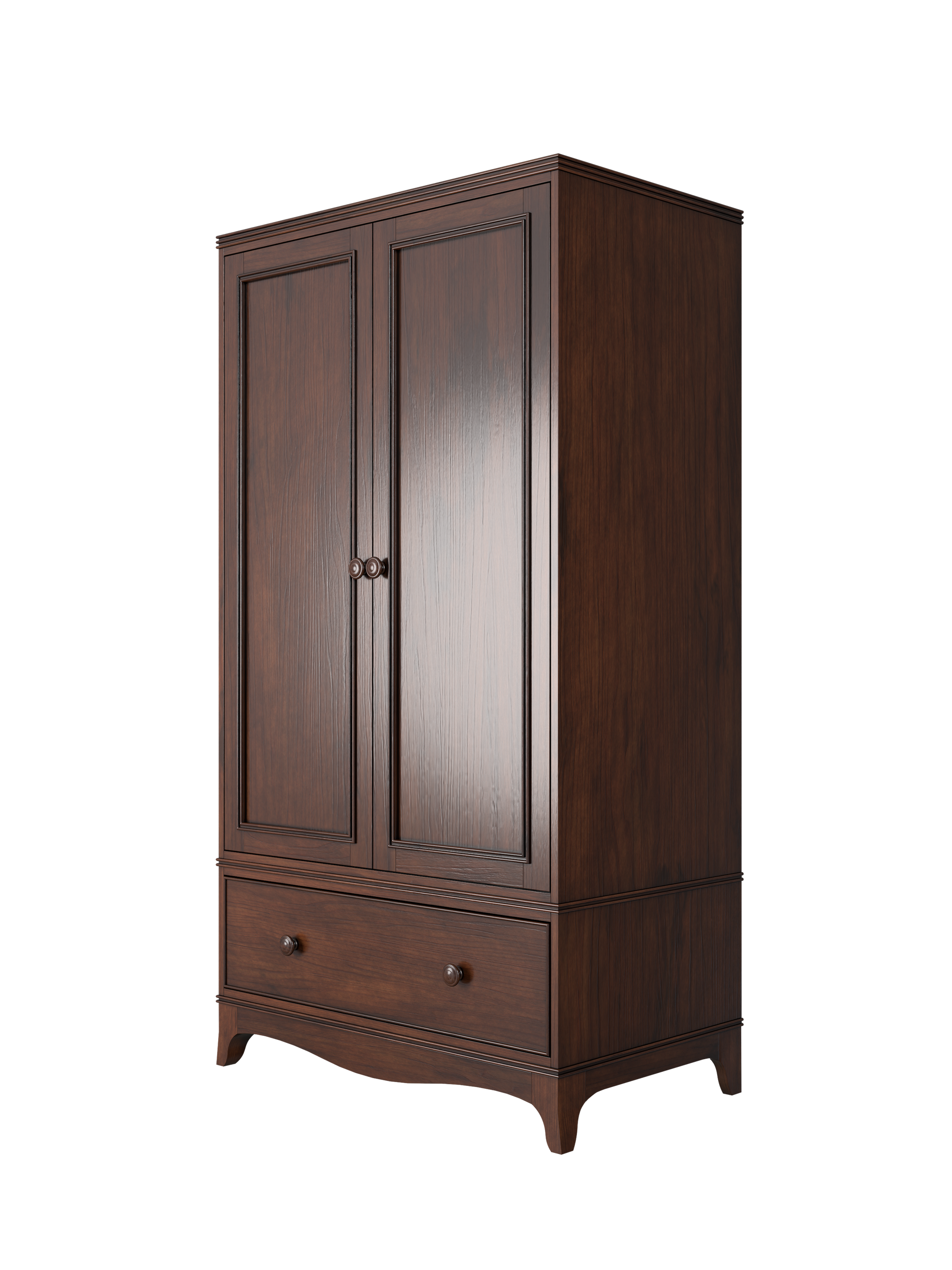 Laura Ashley Broughton 2 Door 1 Drawer Dark Wardrobe - 3506328 - White Bear Furnishings