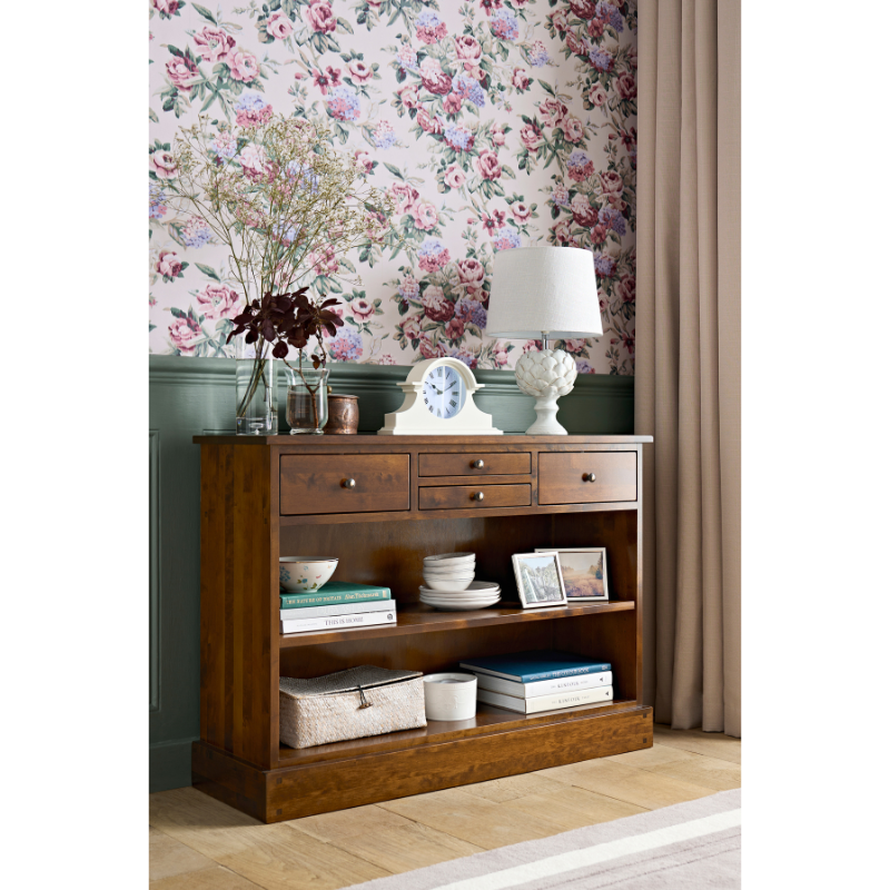 Laura Ashley Garrat 4 Drawer Console Table in Dark Chestnut - 3395731 - White Bear Furnishings