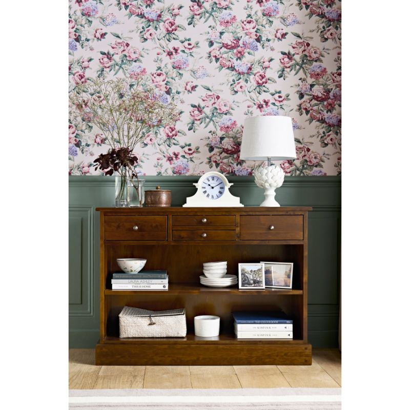 Laura Ashley Garrat 4 Drawer Console Table in Dark Chestnut - 3395731 - White Bear Furnishings