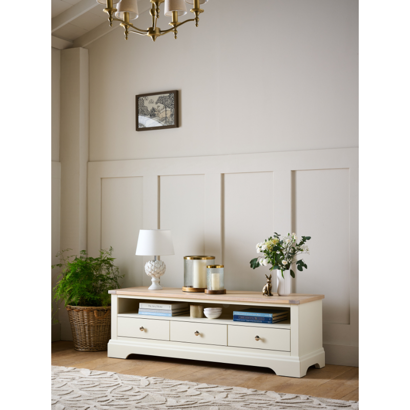 Laura Ashley Dorset Wide TV Unit in White - 3746704 - White Bear Furnishings