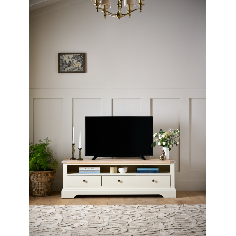 Laura Ashley Dorset Wide TV Unit in White - 3746704 - White Bear Furnishings