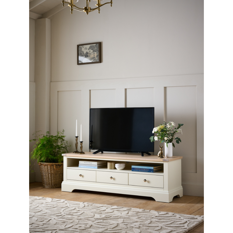 Laura Ashley Dorset Wide TV Unit in White - 3746704 - White Bear Furnishings