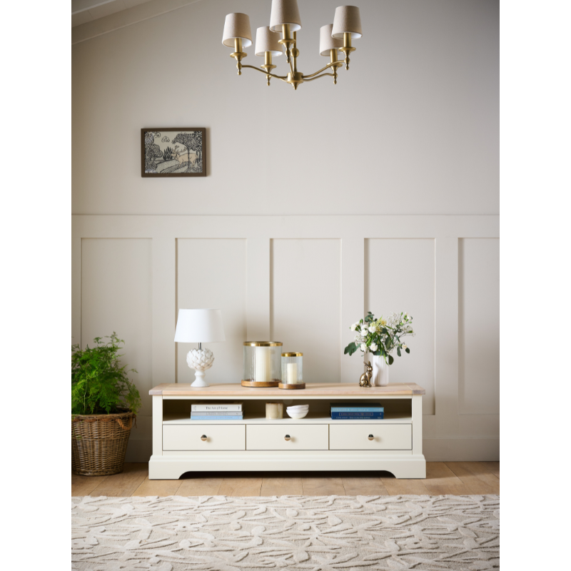 Laura Ashley Dorset Wide TV Unit in White - 3746704 - White Bear Furnishings