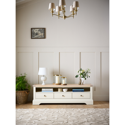 Laura Ashley Dorset Wide TV Unit in White - 3746704 - White Bear Furnishings