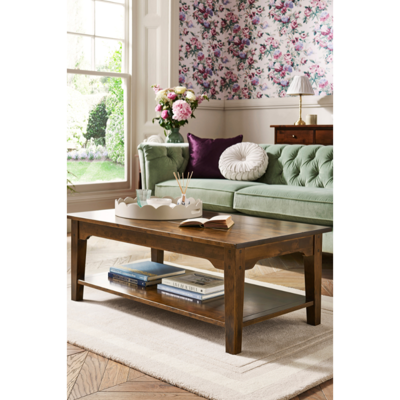 Laura Ashley Garrat Rectangular Coffee Table in Dark Chestnut - 3575441 - White Bear Furnishings