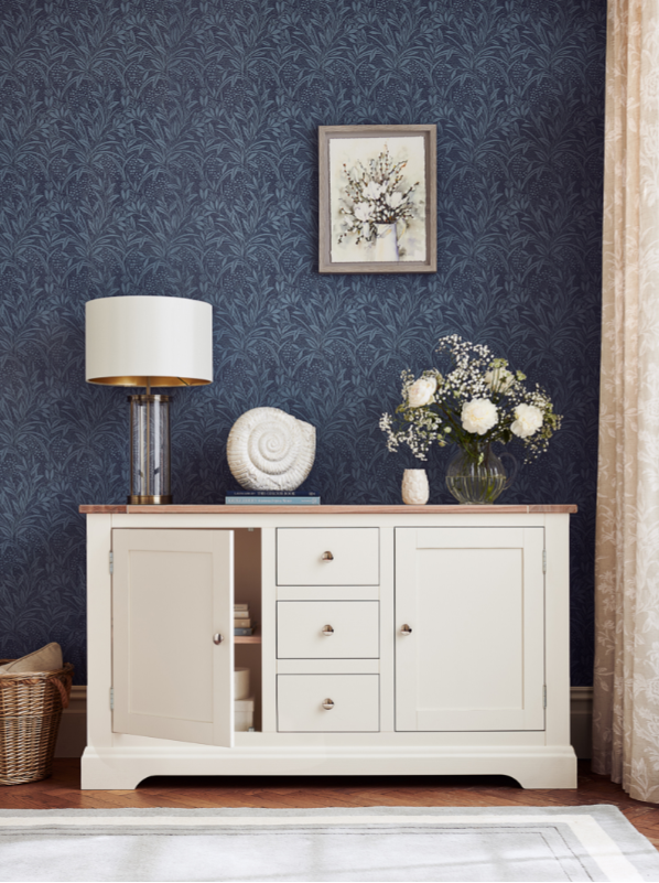 Laura Ashley Dorset 2 Door 3 Drawer Sideboard in White - 3691997 - White Bear Furnishings