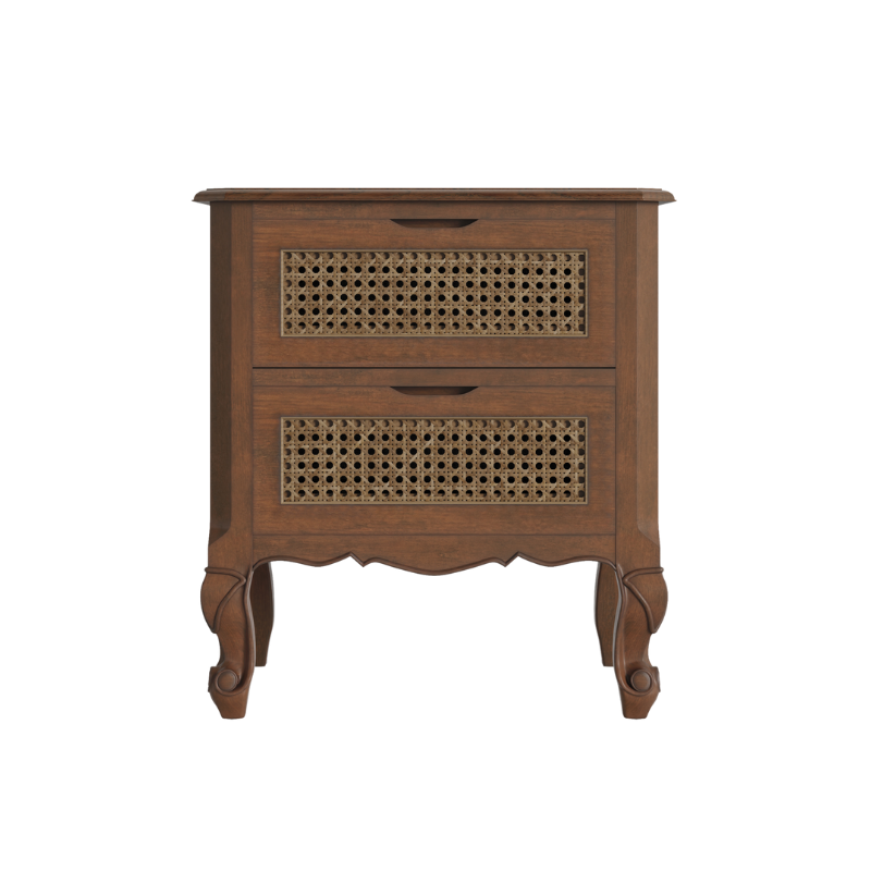 Laura Ashley Montpellier 2 Drawer Bedside Chest in Black, Walnut or Ivory
