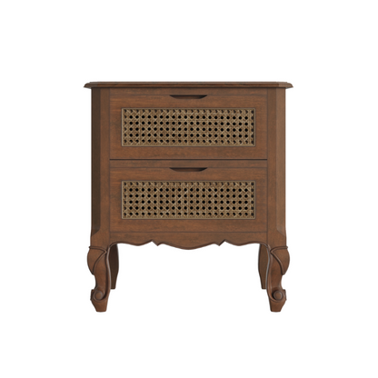 Laura Ashley Montpellier 2 Drawer Bedside Chest in Black, Walnut or Ivory