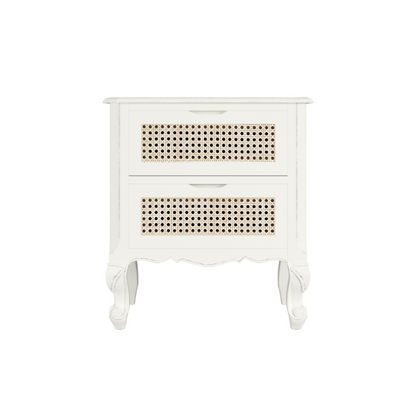 Laura Ashley Montpellier 2 Drawer Bedside Chest in Black, Walnut or Ivory
