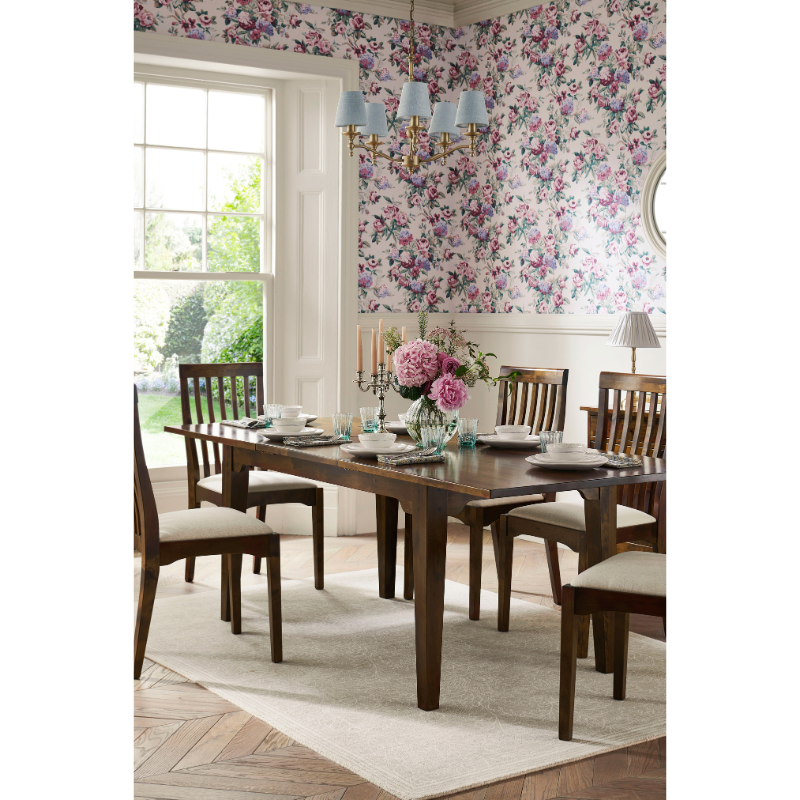 Laura Ashley Garrat Extending Dining Table in Dark Chestnut - 3345138 - White Bear Furnishings