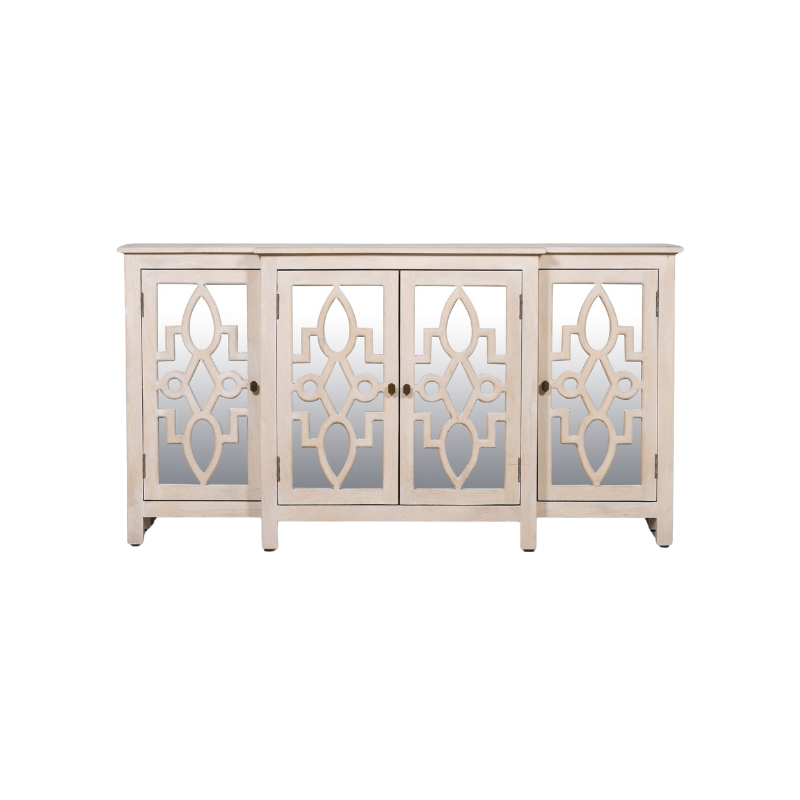 Maison Reproductions Wooden 4 Door Mirrored Breakfront Sideboard - KFA564