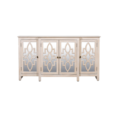 Maison Reproductions Wooden 4 Door Mirrored Breakfront Sideboard - KFA564
