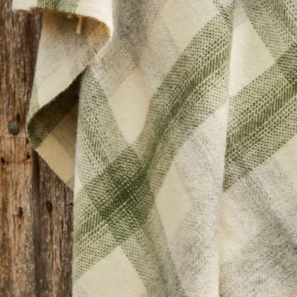 Meadow Check Pure New Wool Throw - Olive