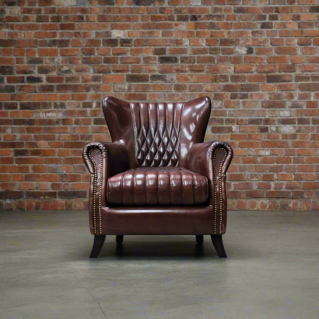 Luxury Vintage Leather Aston Armchair - TK018-1D