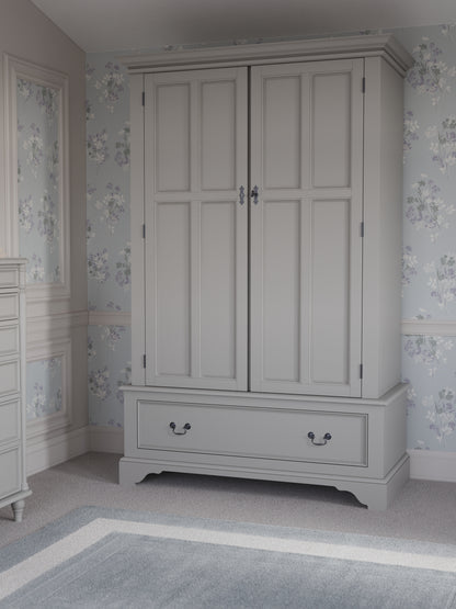 Laura Ashley Dove Grey  2 Door 1 Drawer Wardrobe - 3575329 - White Bear Furnishings