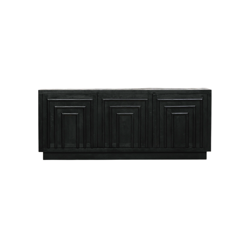 Maison Reproductions Black Wooden Contemporary Sideboard - KFA994